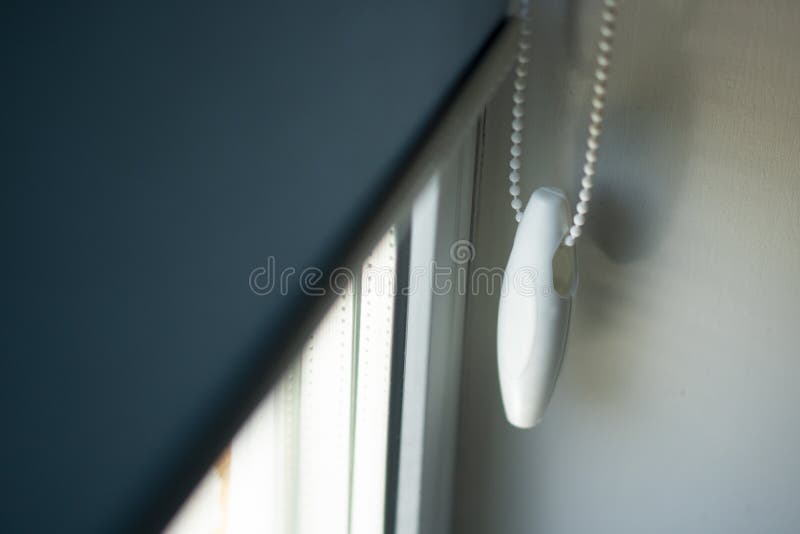 Handle for Roller Up Down Blinds on a Metalplastic Window Stock Image Image of design
