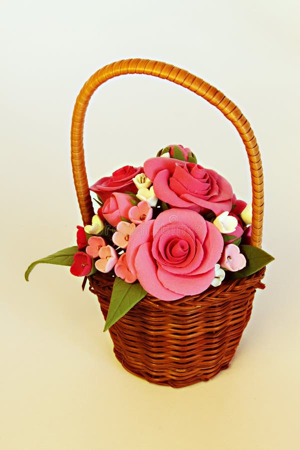 Handmade basket with flowers