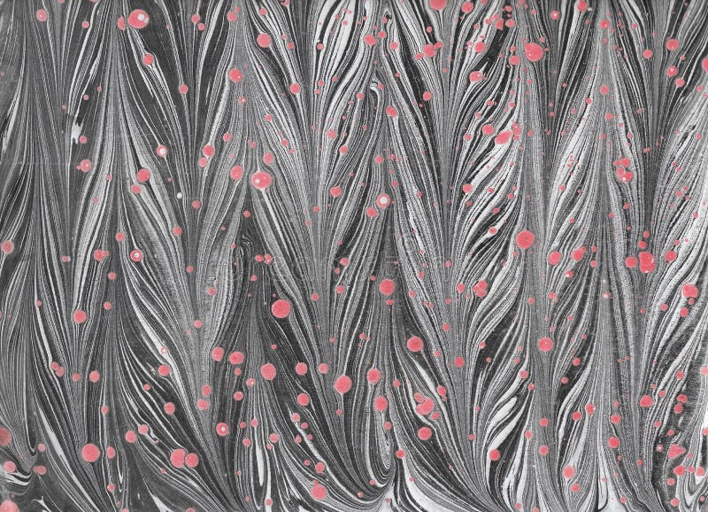 Handmade black and white with red dots marble background royalty free illustration