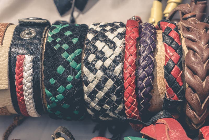 SHIEAGLELD Mens Leather Bracelet Handmade Braided Leather