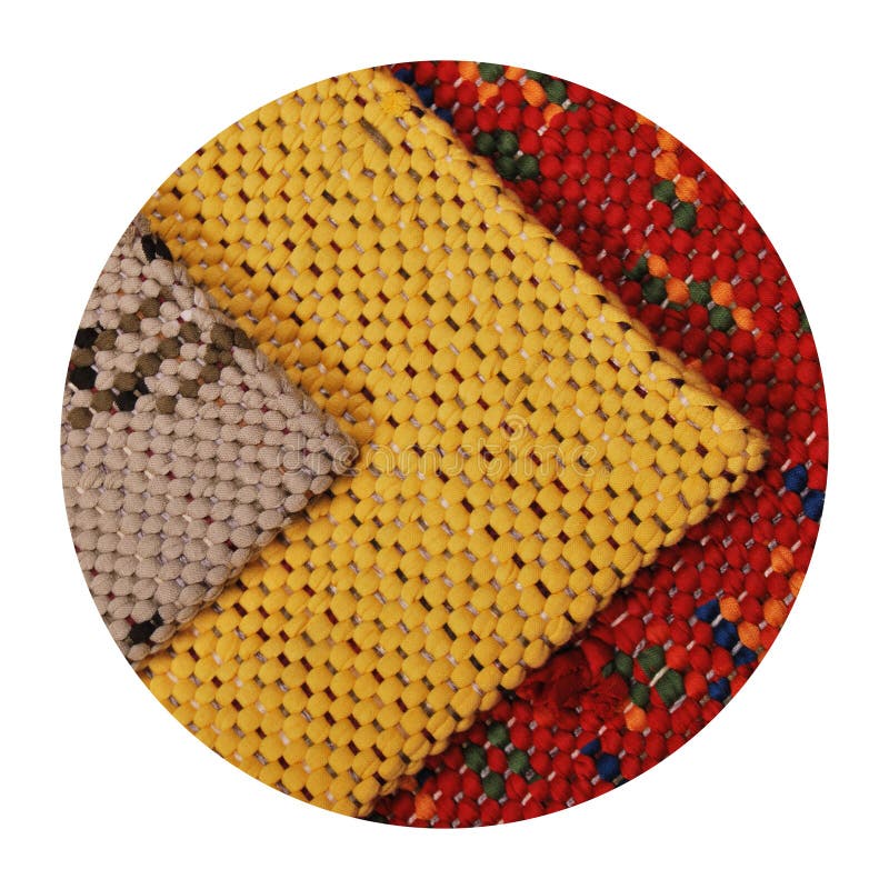 Handmade Colored Carpet and Rug Weavings, Colorful Rug Textures Stock