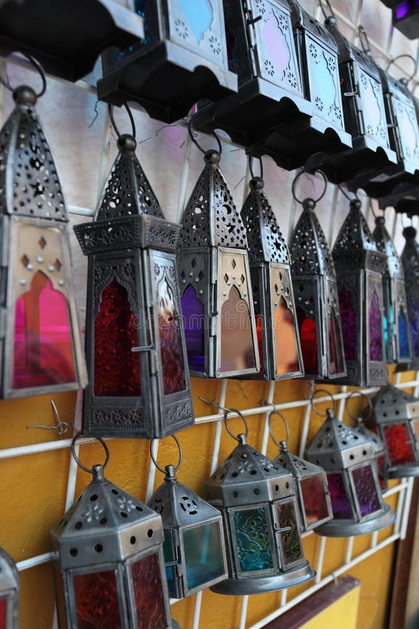 Handmade colorful lanterns royalty free stock photography
