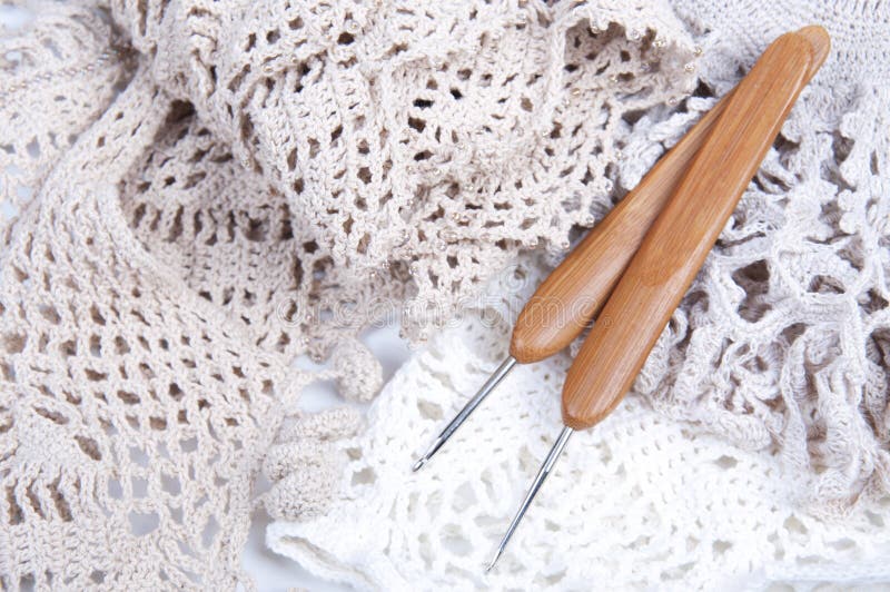 Handmade Crocheted Lace Napkin with Hooks Stock Photo Image of crochet, crafts 38337416
