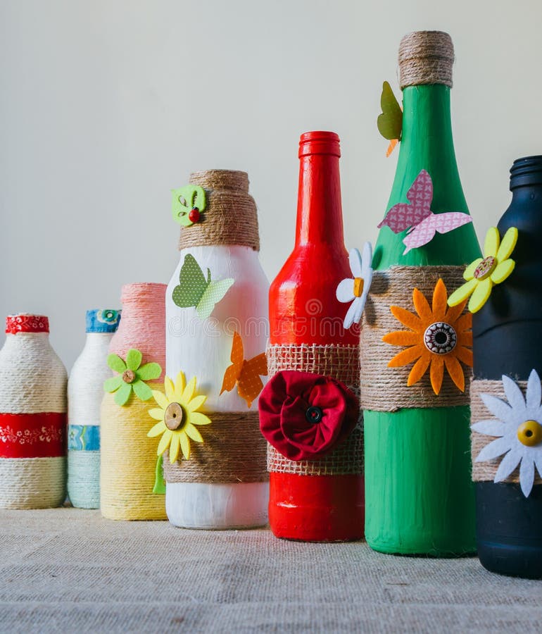 Handmade decorated bottle stock photo. Image of case 19923748