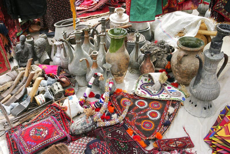 Handmade decorative carpets and jugs