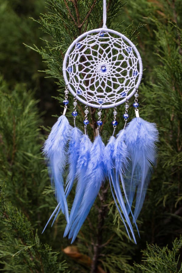 Handmade Dream Catcher with Feathers Threads and Beads Rope Hanging