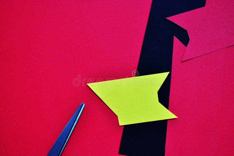Emoty color papers on red background royalty free stock photos