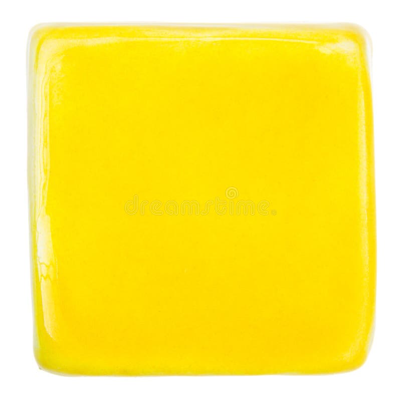 Handmade Glazed Yellow Ceramic Tile Stock Photo Image of artwork