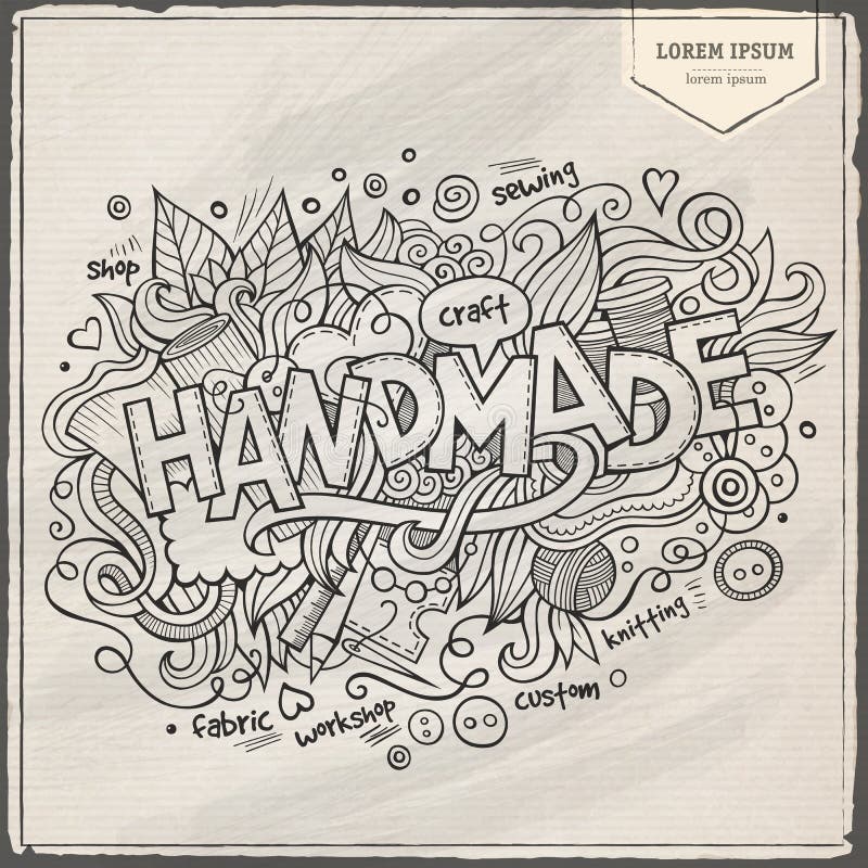 Handmade Hand Lettering and Doodles Elements Stock Vector