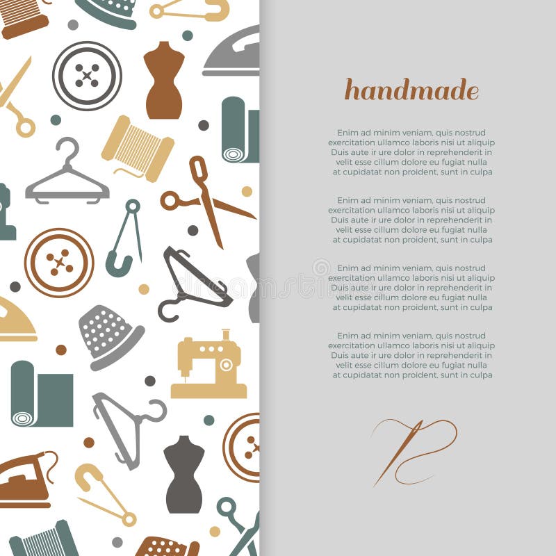 Handmade, handcraft, sewing banner design stock illustration Handmade, handcraft, sewing banner design stock illustration