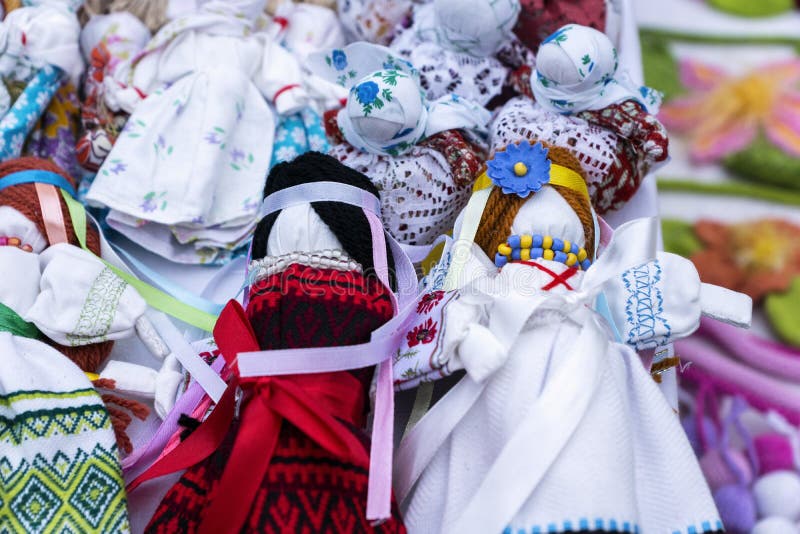 Handmade knitted dolls editorial stock photo Image of beautiful