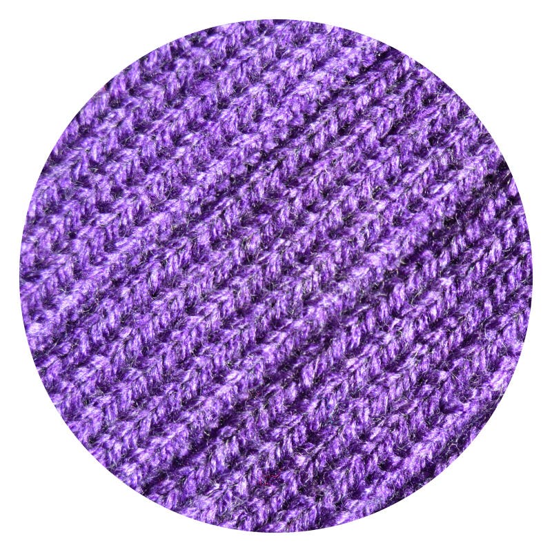 Handmade Knitted Fabric Purple Wool Background Texture Stock Photo