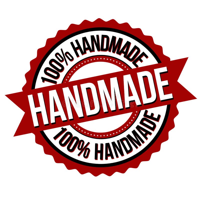 Handmade Label or Emblem with Calligraphy Inscription. Brand or Company