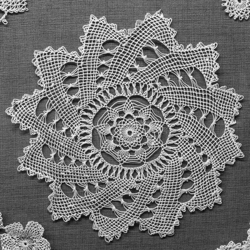 Handmade Lace on Black Background Stock Image Image of floral