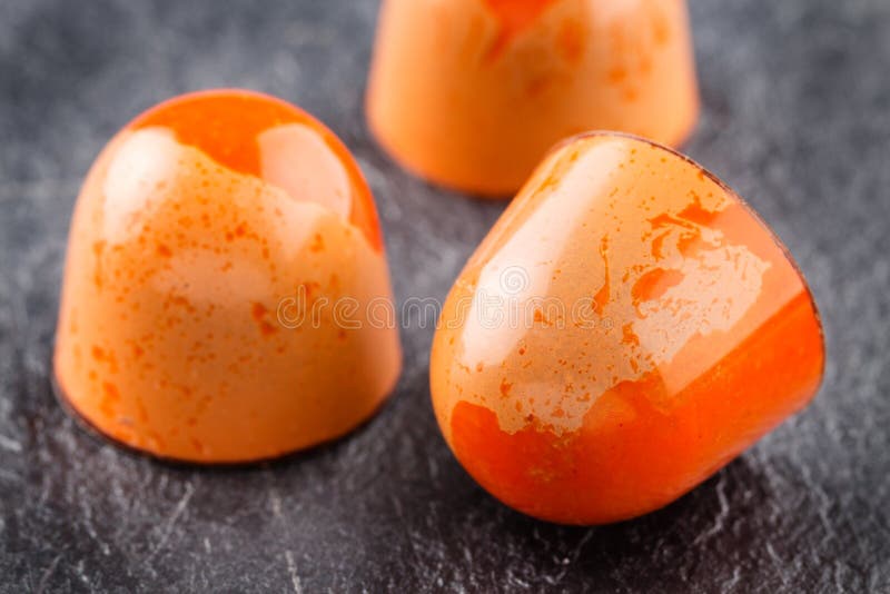 Handmade Luxury Bonbons Orange Color Stock Image - Image of luxury ...