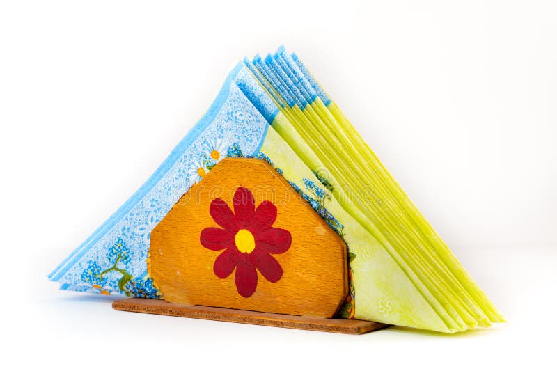 Handmade napkin holder stock photo. Image of food, flower 28826658