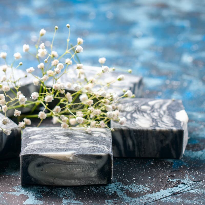Handmade Natural Soap with Bamboo Charcoal. Stock Image Image of