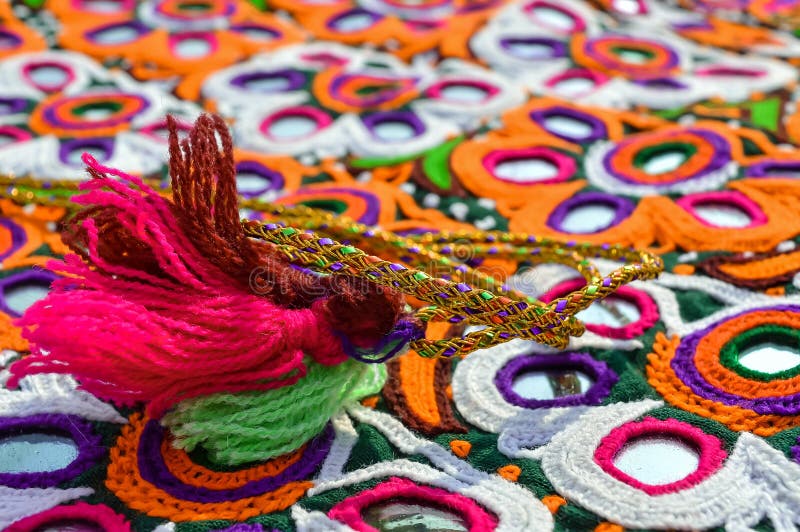 Handmade Needlework and Embroidery Rope Close Up View,embroidery Design