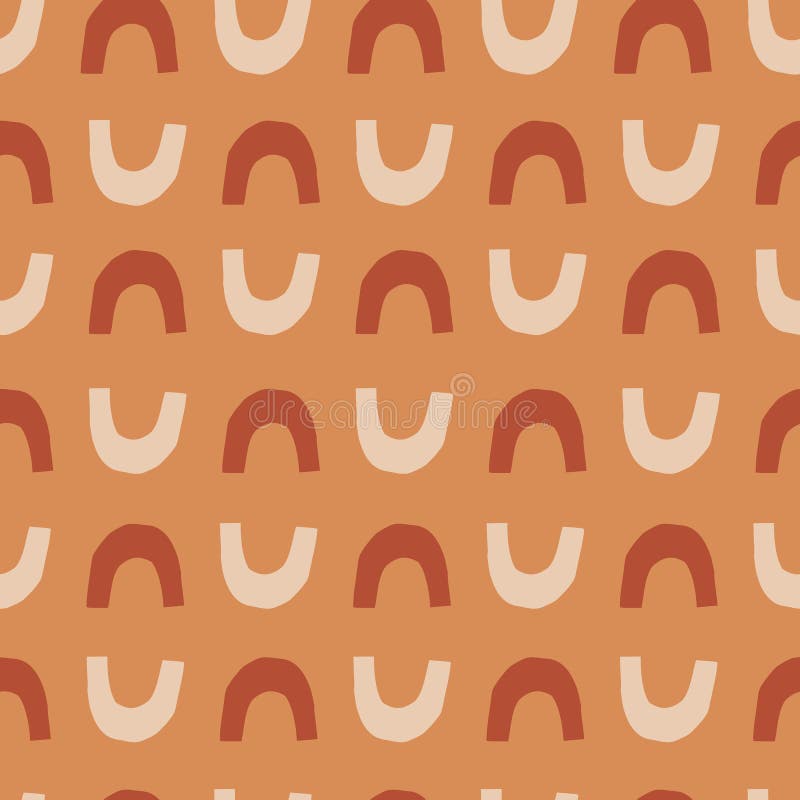 Handmade orange geometric hand drawn abstract shapes. Seamless pattern. Stylish repeating texture. Modern. Simple. Cut paper. U vector illustration Handmade orange geometric hand drawn abstract shapes. Seamless pattern. Stylish repeating texture. Modern. Simple. Cut paper. U vector illustration