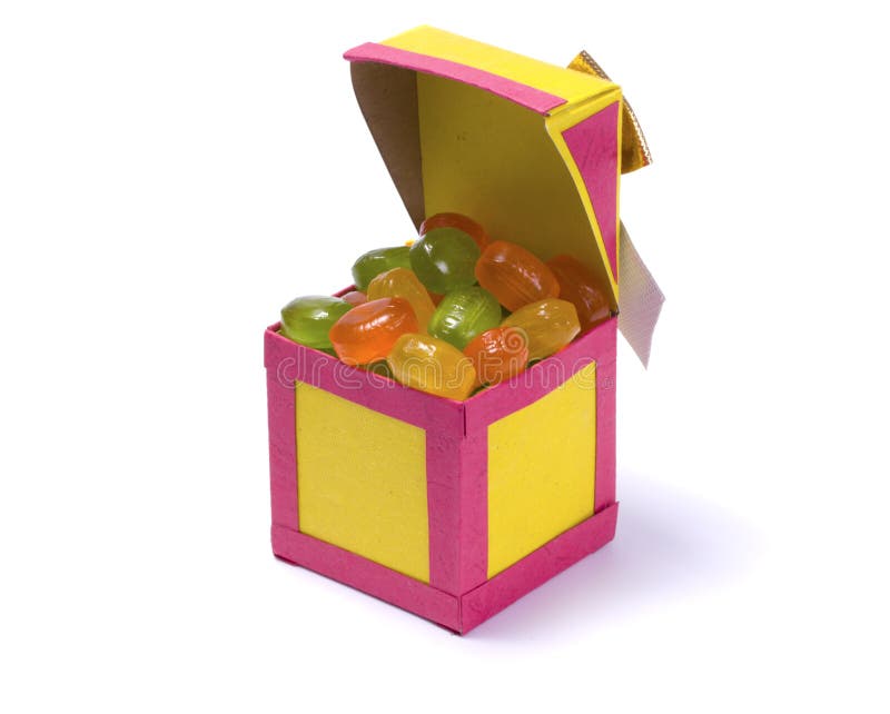 Handmade paper box with candy