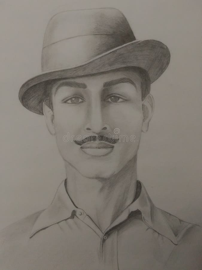 भगत सिंग.. Bhagat Singh. Drawing Pencil, Black Marker Pen , Sketch on A/4  Paper. | Cute drawings tumblr, Easy drawings sketches, Independence day  drawing