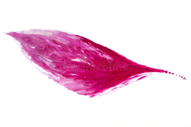 Handmade pink watercolor abstract leaf