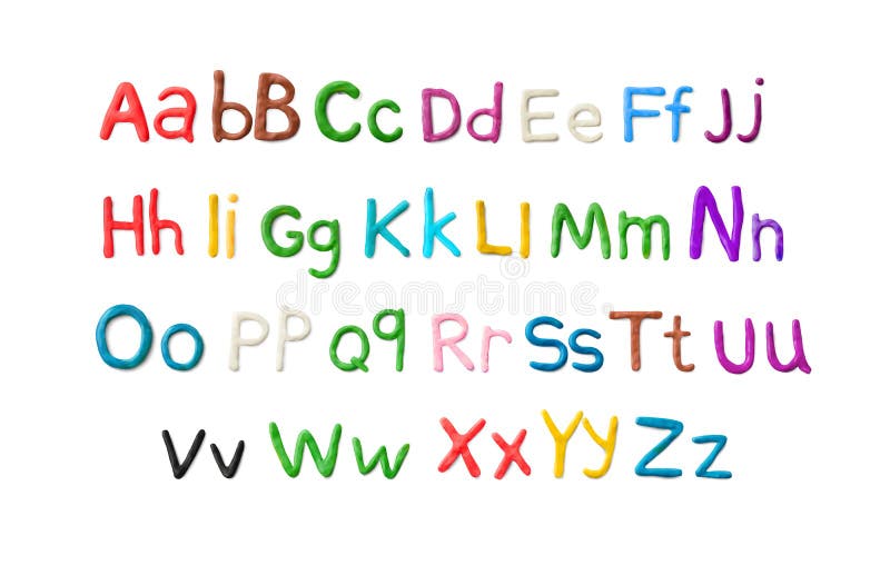 Handmade plasticine alphabet. English colorful letters of modelling clay. royalty free illustration Handmade plasticine alphabet. English colorful letters of modelling clay. royalty free illustration