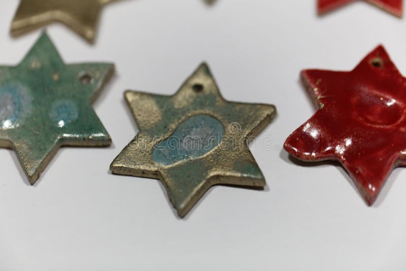 Pottery Stars with a White Background Stock Image Image of handicraft