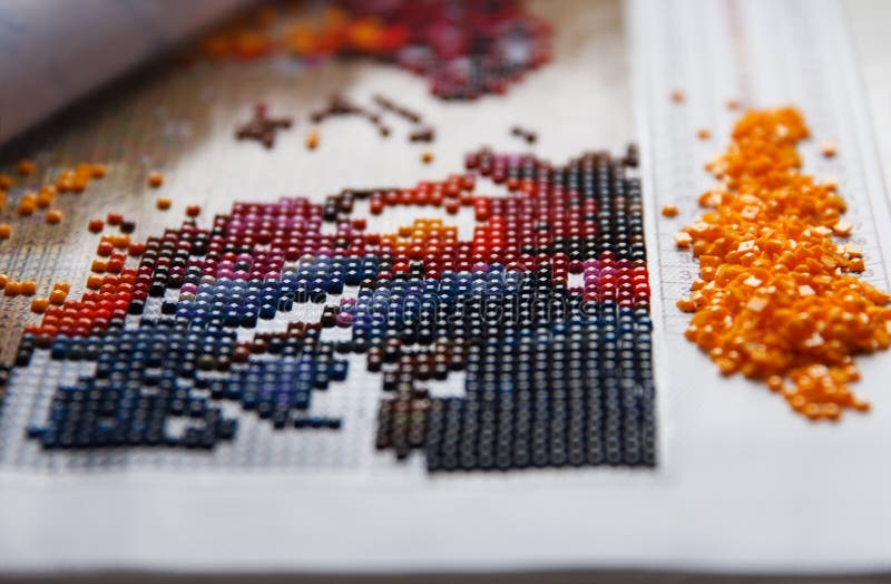 Handmade Process of Creation of Diamond Painting 3d from Square