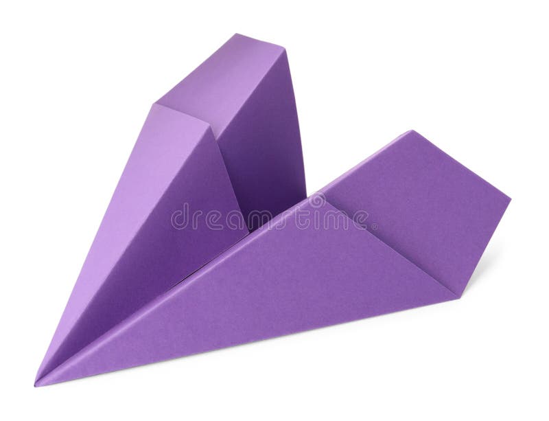 Handmade Purple Paper Plane Isolated on White Stock Photo Image of