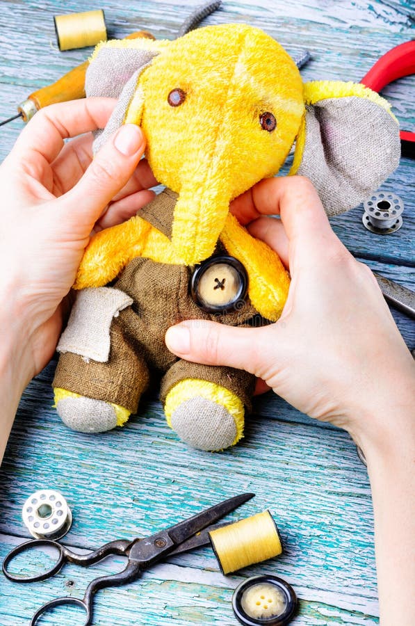Handmade toy elephant stock image. Image of elephant 113865577