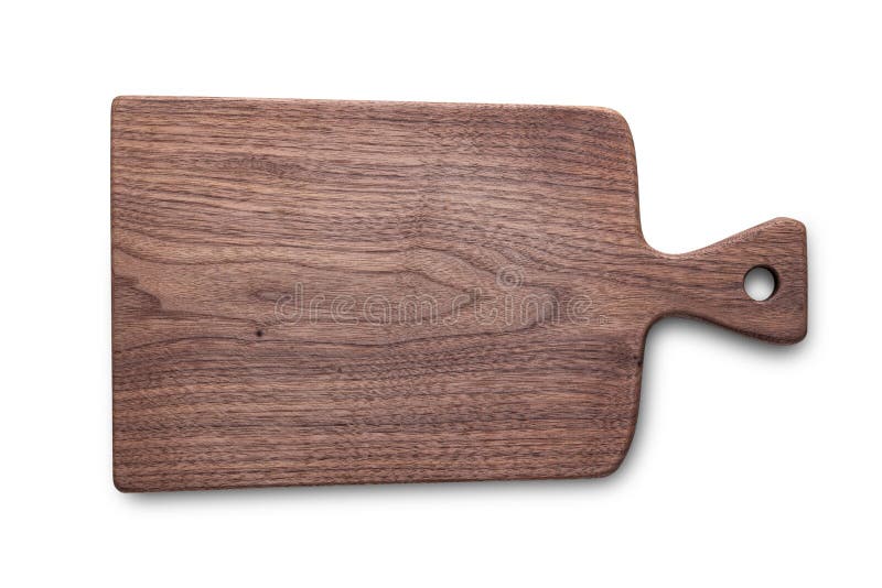 Handmade Walnut Wood Chopping Board with Knife Score on White