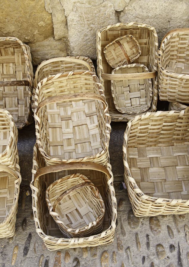 Handmade wicker baskets stock photo. Image of flexible 25847644