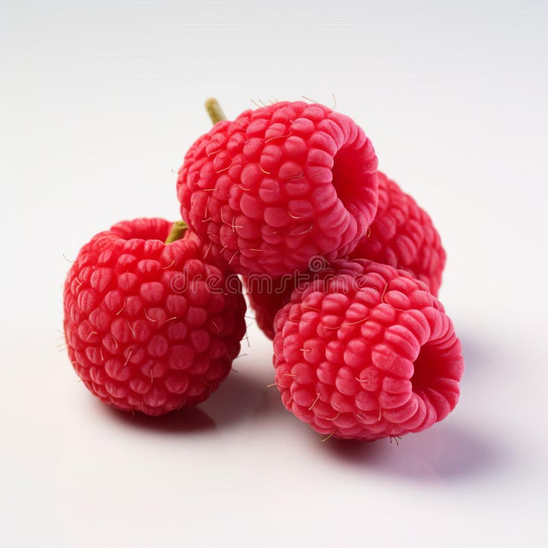 Handmade Wooden Raspberries Figurine On White Background Image vector illustration