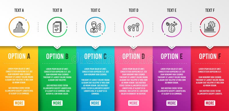 Handout, Roller Coaster and Customer Satisfaction Icons Set. Third