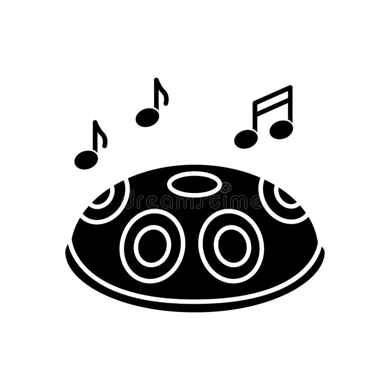 Fictief bonen Versnellen Handpan black glyph icon stock vector. Illustration of musical - 180836741