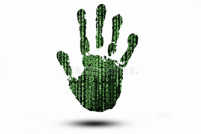 Handprint with binary code background royalty free stock image Handprint with binary code background royalty free stock image