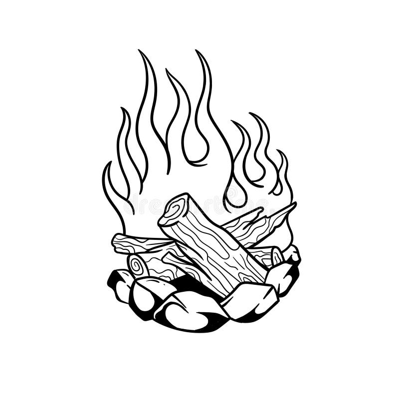 Handritad illustration av en skiss över campingbåge vektor illustrationer