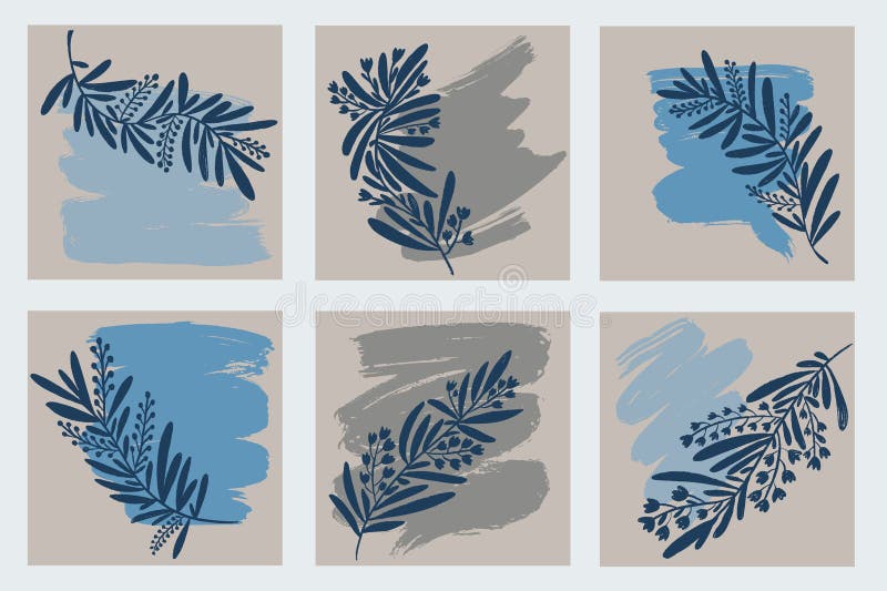 Handritade minimalistiska abstrakta, samtida affischer stock illustrationer