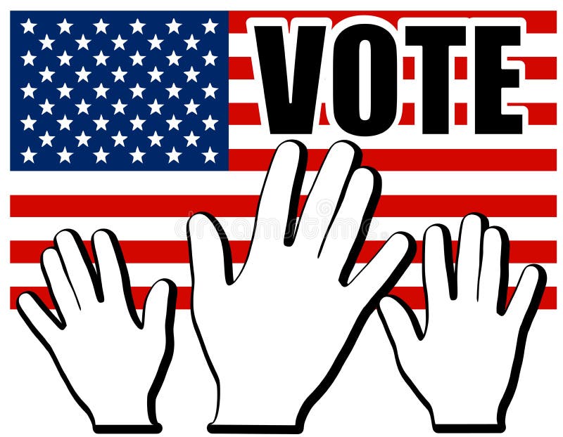 Hands of America US Vote Flag vector illustration