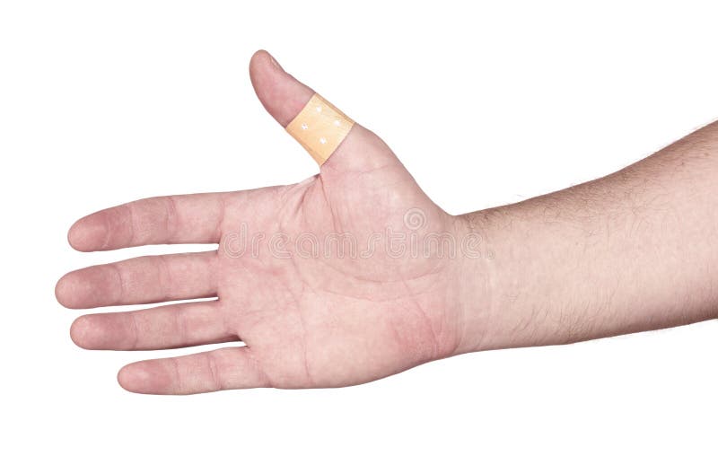 Hands with Bandaid Adesive Plaster Stock Image Image of injury