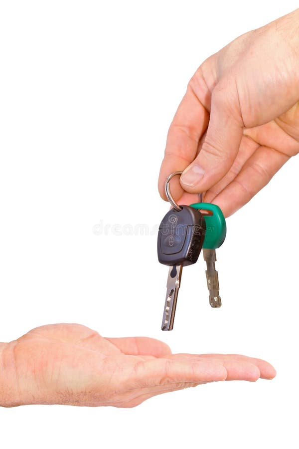 Hands and bunch of keys royalty free stock photography