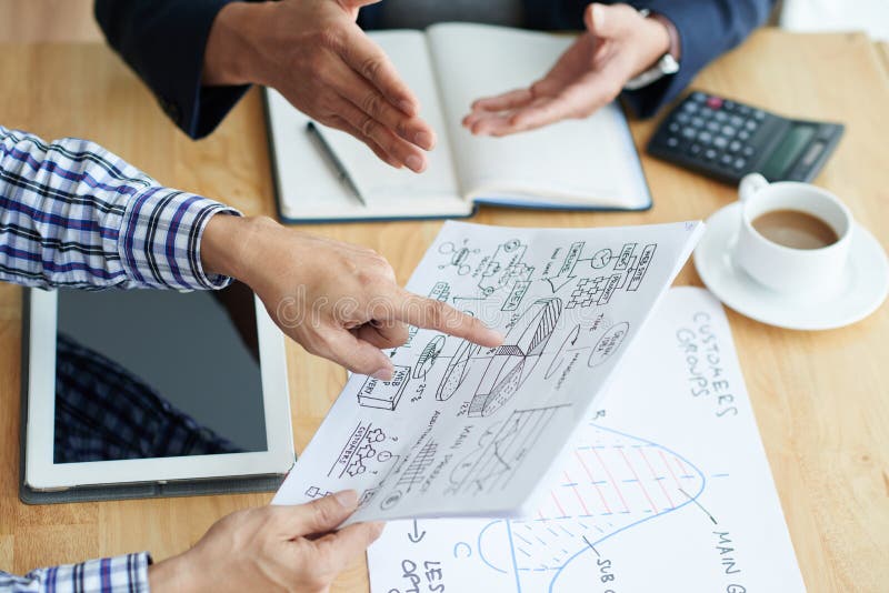 Business People Discussing General Plan stock photos