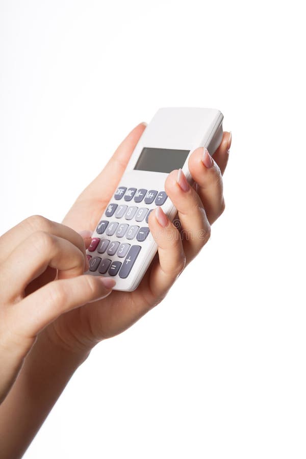 Hands with calculator stock photo. Image of numbers, white 40562886