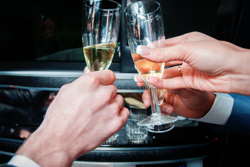 Hands Clink Glasses With Champagne Stock Image Image Of Bright