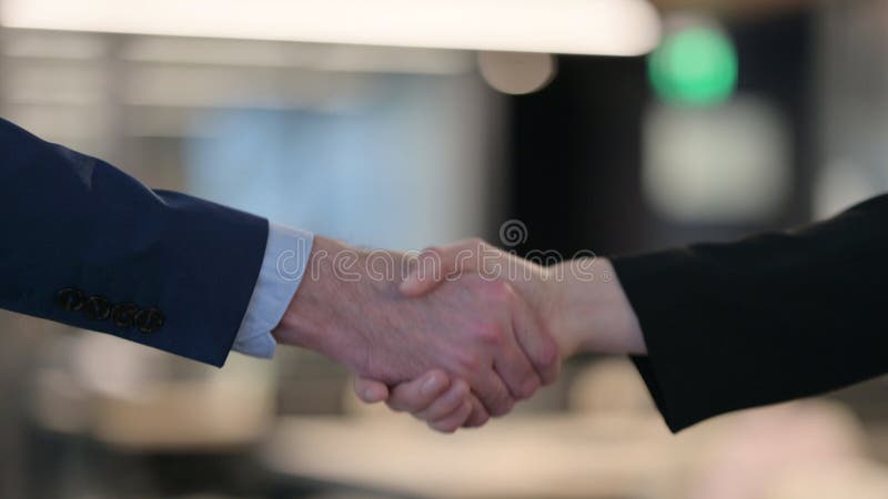 Hands Close Up of Businessman and Businesswoman Shaking Hands Stock ...