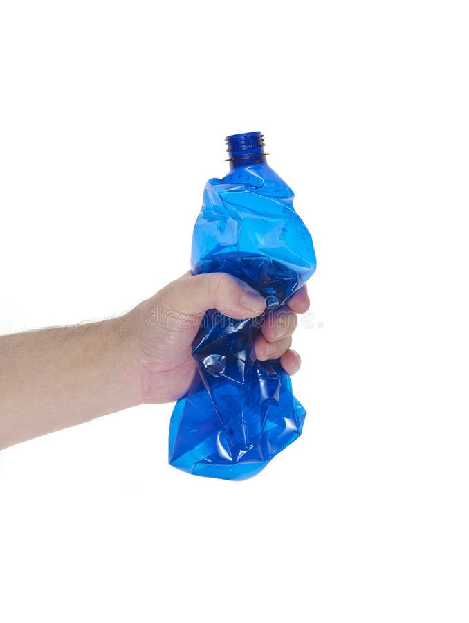 Hands that Crush a Plastic Bottle Stock Image Image of caucasian