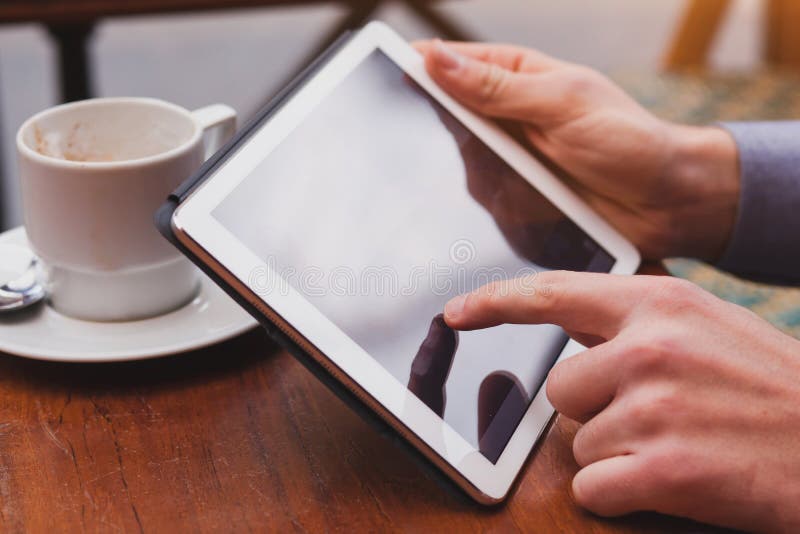 Hands with digital tablet touchpad stock images Hands with digital tablet touchpad stock images
