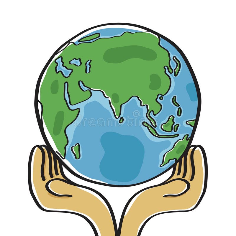 Hands on earth stock vector. Illustration of ecological - 9555084