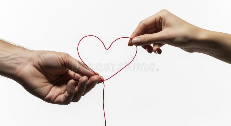 Hands forming heart shape together two creating a with fingers against white background ilustração stock